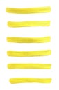 Yellow shoe laces isolated on white Royalty Free Stock Photo