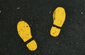 Yellow Shoe Prints Royalty Free Stock Photo