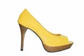 Yellow shoe on white