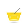 Yellow shopping basket vector icon