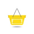 Yellow shopping basket vector icon