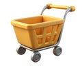 Yellow Shopping Cart Isolated On White Background Royalty Free Stock Photo