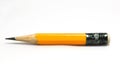 Yellow short pencil on isolate white background