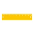 Yellow short ruler icon, flat style.