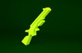Yellow Shotgun icon isolated on green background. Hunting gun. Minimalism concept. 3d illustration 3D render Royalty Free Stock Photo
