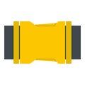 Yellow side release buckle icon isolated