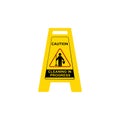 Yellow sign caution cleaning in progress isolated. Vector illustration.