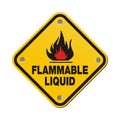 Yellow sign - flammable liquid