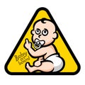 Sign baby on board pacifier nipple vector illustration