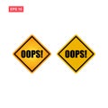 Yellow sign oops vector isolated