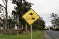 An australian animal crossing road sign. Royalty Free Stock Photo