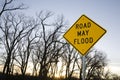 Road may flood sign Royalty Free Stock Photo