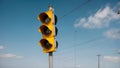 Yellow signal post in isolated background Royalty Free Stock Photo