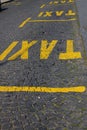 Marked taxi parking spot Royalty Free Stock Photo