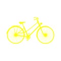 Yellow silhouette of retro bicycle Royalty Free Stock Photo