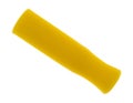 Yellow silicone straw tip on a white background