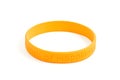 Yellow silicone wristband Royalty Free Stock Photo