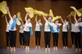 Yellow silk fan 5-National Dance Posture Training