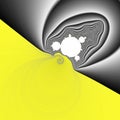 Yellow silver cell fractal, winter design, virus fractal design, texture Royalty Free Stock Photo