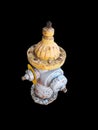 Yellow and Silver Fire Hydrant isolated on Black Background Royalty Free Stock Photo