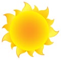 Yellow Simple Sun With Gradient. Vector Illustration