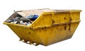 Yellow skip dumpster for municipal waste or industrial waste