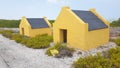 Yellow slave houses on Bonaire Royalty Free Stock Photo