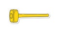 Yellow sledge hammer tool sticker illustration for construction demolition and repair work Royalty Free Stock Photo