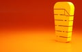 Yellow Sleeping bag icon isolated on orange background. Minimalism concept. 3d illustration 3D render