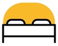 Yellow sleeping bed, icon