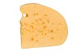 Yellow slice of cheese isolated Royalty Free Stock Photo