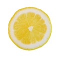 Yellow slice lemon isolated on white background, clipping path i Royalty Free Stock Photo