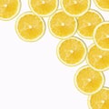 Yellow slices on white Background Royalty Free Stock Photo