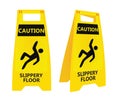 Yellow slippery floor sign