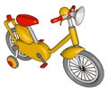 Yellow small bike, illustration, vector