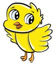 Yellow small bird, illustration, vector Royalty Free Stock Photo