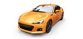 Yellow small sports car coupe. 3d rendering