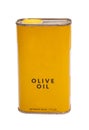 Yellow small tin of olive oil Royalty Free Stock Photo