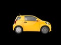 Yellow small urban modern electric car - side view