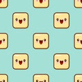 Yellow Smile Face Seamless Pattern Background Cute emoticons emoji. Royalty Free Stock Photo