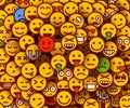 Yellow smiles background. Emoji texture. Royalty Free Stock Photo