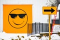 Yellow Smiley Face Garage with Sunglasses