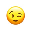 yellow smiley face and single wink icon Royalty Free Stock Photo