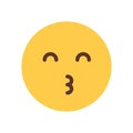 Yellow Smiling Cartoon Face Blow Kiss Emoji People Emotion Icon