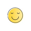 Yellow Smiling Cartoon Face Positive People Emotion Icon