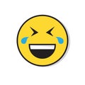 Yellow Smiling Face Laughing Positive People Emotion Icon