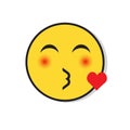 Yellow Smiling Face Sending Blow Kiss Positive People Emotion Icon
