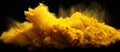 Yellow smoke billowing from plant on black background Royalty Free Stock Photo