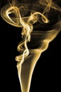 Yellow Smoke on black background Royalty Free Stock Photo