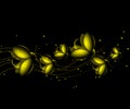 Yellow smooth lines with a glow/ night bug Royalty Free Stock Photo